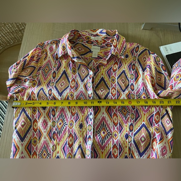 Chico’s| Boho Linen Long Sleeve Blouse, No-Iron Fabric—Size 2•••Lagenlook - Picture 16 of 16